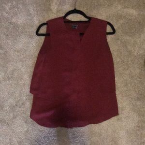 Theory 100% silk Bordeaux color blouse